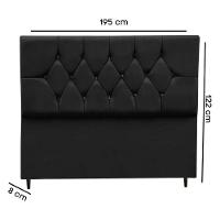 Cabeceira Cama Box King 195 Cm Geovana Suede Preto - 7