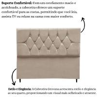 Cabeceira Cama Box Estofada Queen 160 Cm Geovana Suede Bege