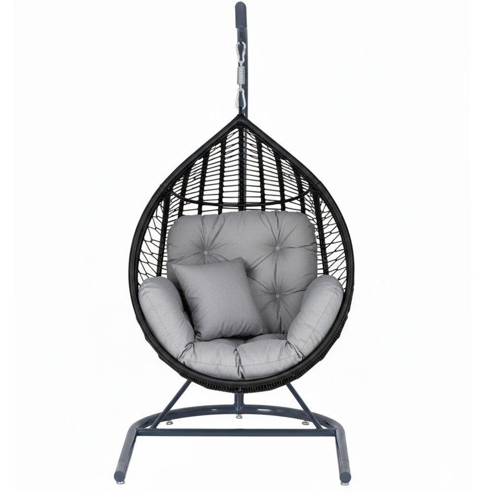 Balanço Gota Suspenso Corda Náutica Para área E Jardim Trama Preto - 1