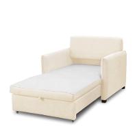 Poltrona Cama Retrátil Solteiro Com Rodízio Cloe Bouclê E03 - D'rossi Bege - 3