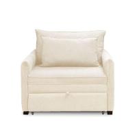 Poltrona Cama Retrátil Solteiro Com Rodízio Cloe Bouclê E03 - D'rossi Bege - 6