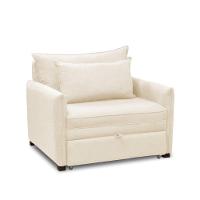 Poltrona Cama Retrátil Solteiro Com Rodízio Cloe Bouclê E03 - D'rossi Bege - 7