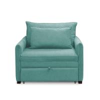 Poltrona Cama Retrátil Solteiro Com Rodízio Cloe Bouclê E03 - D'rossi Azul Turquesa - 3