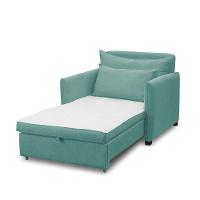 Poltrona Cama Retrátil Solteiro Com Rodízio Cloe Bouclê E03 - D'rossi Azul Turquesa - 6