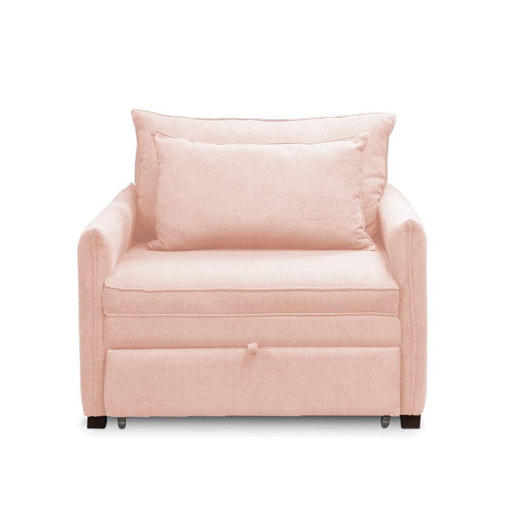 Poltrona Cama Retrátil Solteiro Com Rodízio Cloe Bouclê E03 - D'rossi Rose - 7