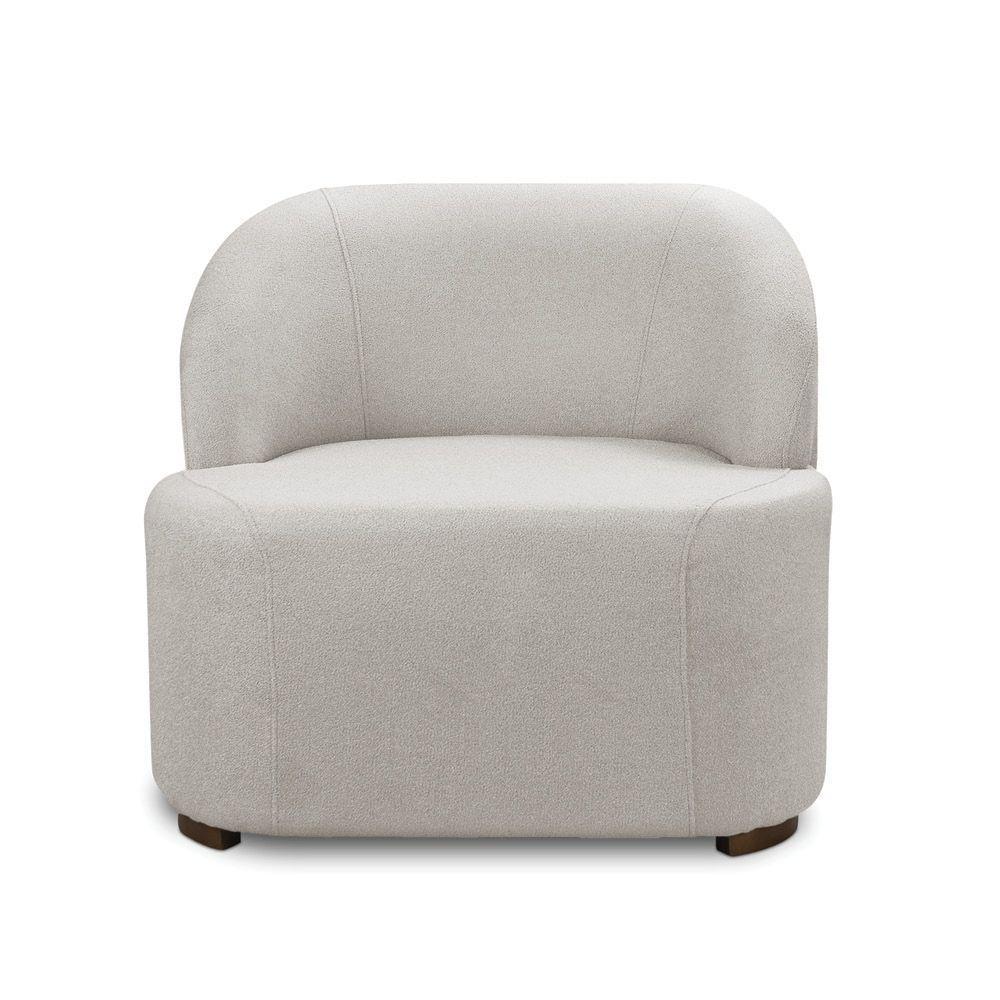 Poltrona Decorativa Orgânica Para Sala Diully Bouclê E03 - D'rossi Cinza Claro - 5