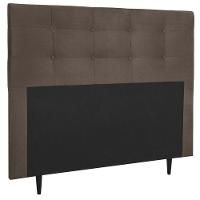 Cabeceira Estofada Cama Box Casal 140 Cm Helena Suede Marrom - 1