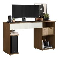 Escrivaninha Mesa Computador Com Suporte Cpu 136cm Daurea A09 - D'rossi Atacama E Off White - 4