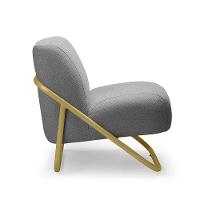 Poltrona Sala Decorativa Industrial Dourado Martina Bouclê Grafite K01 - D'rossi - 5