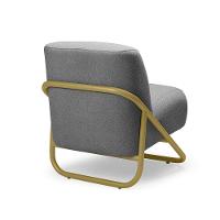 Poltrona Sala Decorativa Industrial Dourado Martina Bouclê Grafite K01 - D'rossi - 6