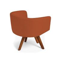 Poltrona Sala Base Giratória Madeira Arielle Bouclê Terracota D03 - D'rossi - 6