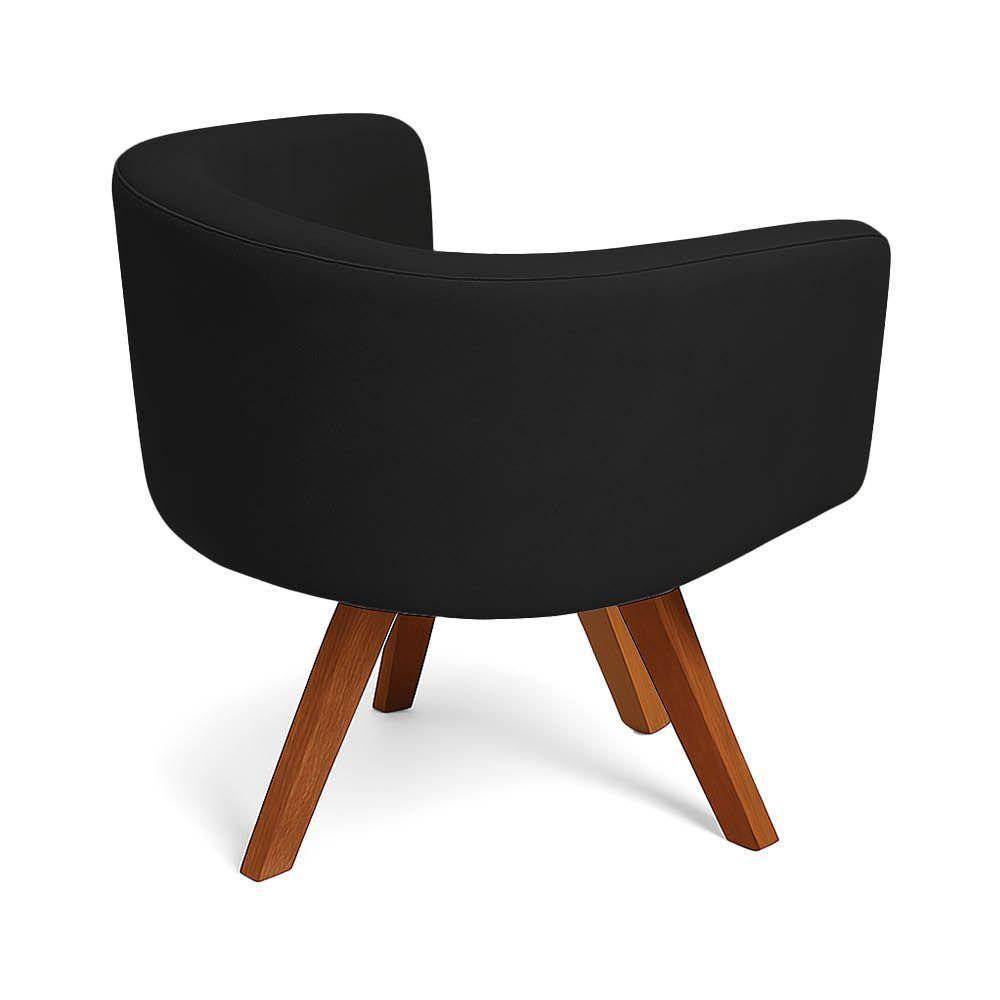 Poltrona Sala Base Giratória Madeira Arielle Suede D03 - D'rossi Preto - 6