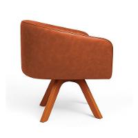 Poltrona Sala Base Giratória Madeira Arielle Sintético Pu Nozes D03 - D'rossi - 5