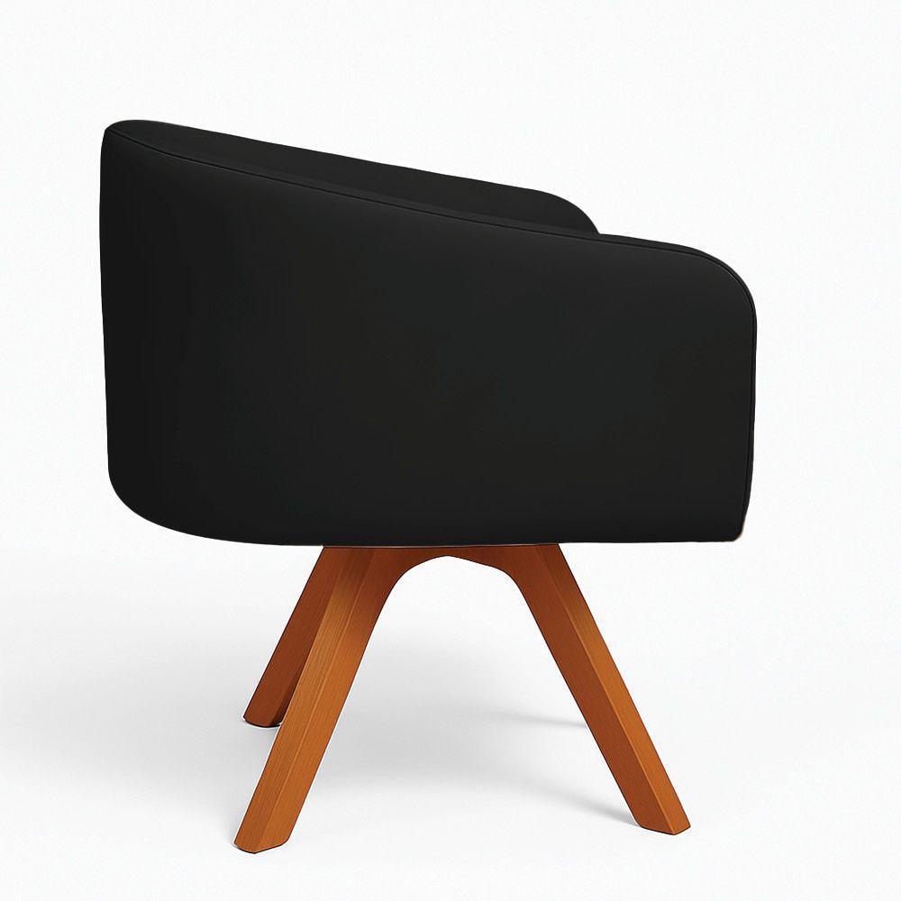 Poltrona Sala Base Giratória Madeira Arielle Veludo D03 - D'rossi Preto - 5