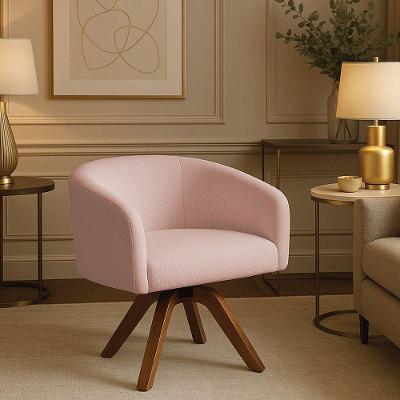 Poltrona Sala Base Giratória Madeira Arielle Bouclê D03 - D'rossi Rose