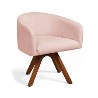 Poltrona Sala Base Giratória Madeira Arielle Bouclê D03 - D'rossi Rose - 2