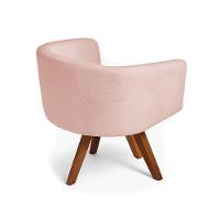Poltrona Sala Base Giratória Madeira Arielle Bouclê D03 - D'rossi Rose - 6