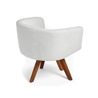 Poltrona Sala Base Giratória Madeira Arielle Bouclê Cinza D03 - D'rossi - 6