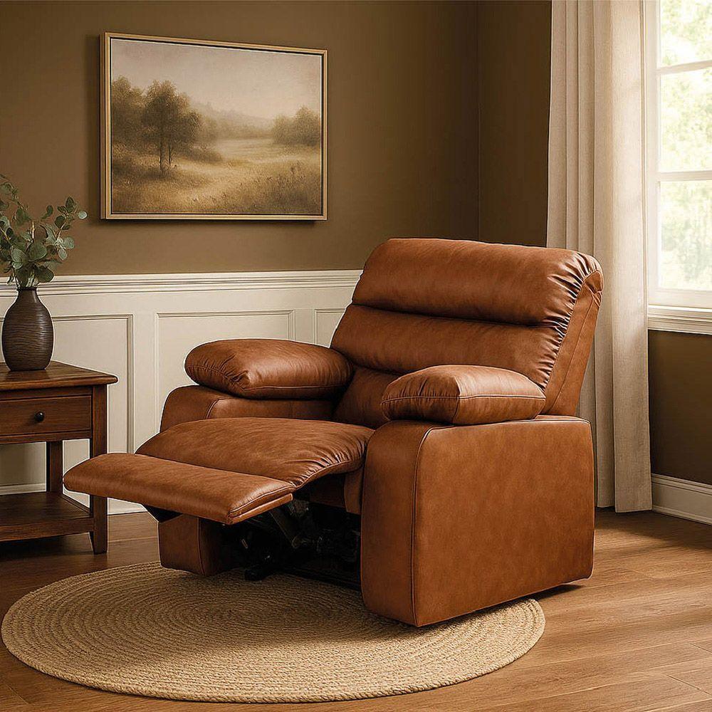 Poltrona Do Papai Reclinável Retrátil Naaman Sintético Pu K01 - D'rossi Nozes - 1