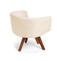 Poltrona Sala Base Giratória Madeira Arielle Bouclê D03 - D'rossi Bege - 6