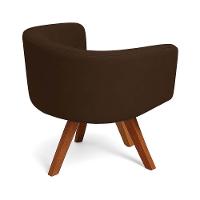 Poltrona Sala Base Giratória Madeira Arielle Suede D03 - D'rossi Marrom - 6