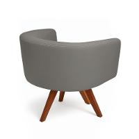 Poltrona Sala Base Giratória Madeira Arielle Linho D03 - D'rossi Grafite - 6