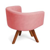 Poltrona Sala Base Giratória Madeira Arielle Suede Rose D03 - D'rossi - 6