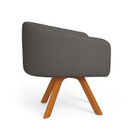 Poltrona Sala Base Giratória Madeira Arielle Sintético D03 - D'rossi Grafite - 5