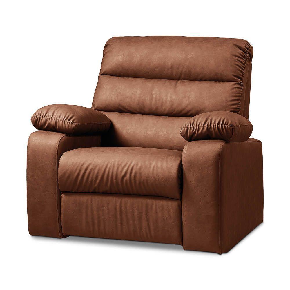 Poltrona Do Papai Reclinável Retrátil Naaman Sintético Pu K01 - D'rossi Marrom - 2