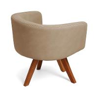 Poltrona Sala Base Giratória Madeira Arielle Suede Marrom Rato D03 - D'rossi - 6