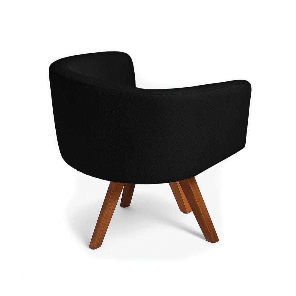 Poltrona Sala Base Giratória Madeira Arielle Bouclê D03 - D'rossi Preto - 6