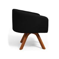 Poltrona Sala Base Giratória Madeira Arielle Bouclê D03 - D'rossi Preto - 5