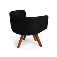 Poltrona Sala Base Giratória Madeira Arielle Bouclê D03 - D'rossi Preto - 6