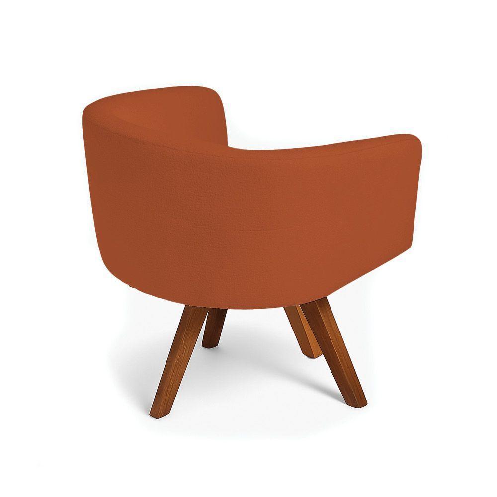 Poltrona Sala Base Giratória Madeira Arielle Bouclê D03 - D'rossi Terracota - 6