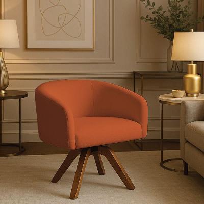 Poltrona Sala Base Giratória Madeira Arielle Bouclê D03 - D'rossi Terracota