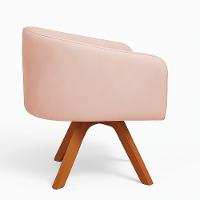 Poltrona Sala Base Giratória Madeira Arielle Veludo Rosê D03 - D'rossi - 5