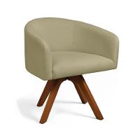 Poltrona Sala Base Giratória Madeira Arielle Bouclê D03 - D'rossi Pistache - 2