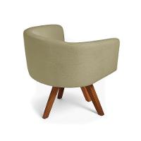 Poltrona Sala Base Giratória Madeira Arielle Bouclê D03 - D'rossi Pistache - 6