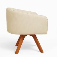 Poltrona Sala Base Giratória Madeira Arielle Suede Bege D03 - D'rossi - 5