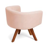 Poltrona Sala Base Giratória Madeira Arielle Veludo D03 - D'rossi Rose - 6