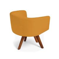 Poltrona Sala Base Giratória Madeira Arielle Bouclê D03 - D'rossi Mostarda - 6