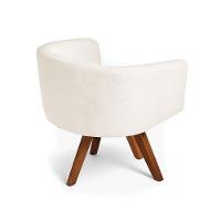 Poltrona Sala Base Giratória Madeira Arielle Bouclê D03 - D'rossi Off White - 6