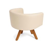 Poltrona Sala Base Giratória Madeira Arielle Sintético D03 - D'rossi Bege - 6