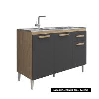 Balcão Cozinha Sem Tampo 120cm Para Pia Grazieli A09 - D'rossi Atacama E Grafite - 5