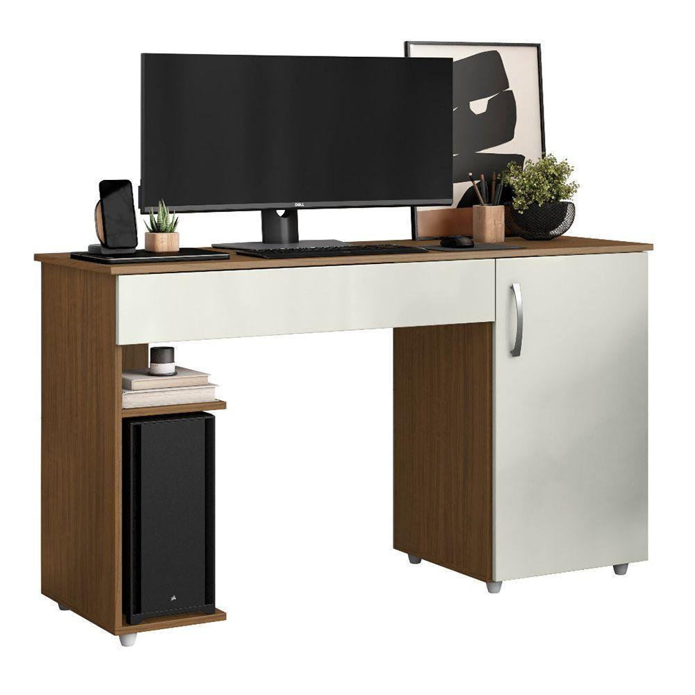 Escrivaninha Mesa Computador Com Suporte Cpu 136cm Daurea Atacama-off White A09 - D'rossi - 2