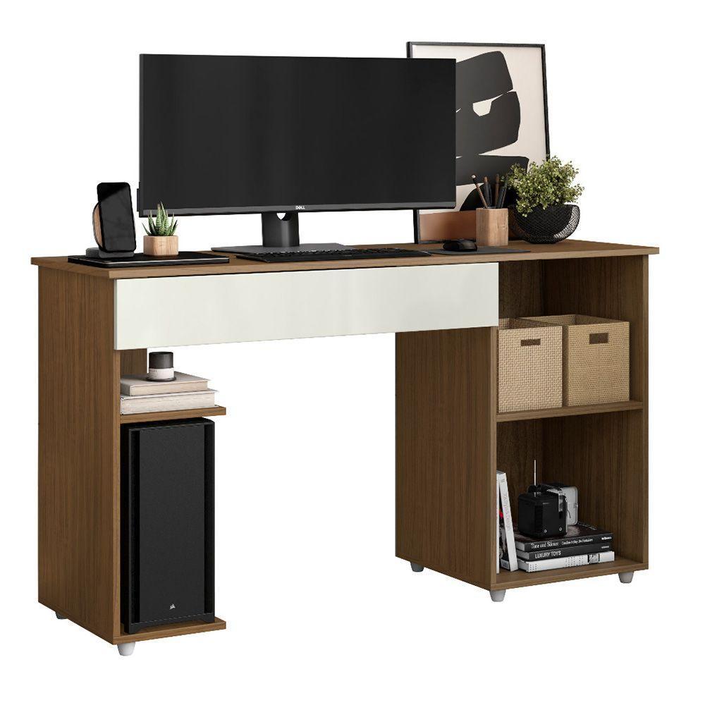 Escrivaninha Mesa Computador Com Suporte Cpu 136cm Daurea Atacama-off White A09 - D'rossi - 4