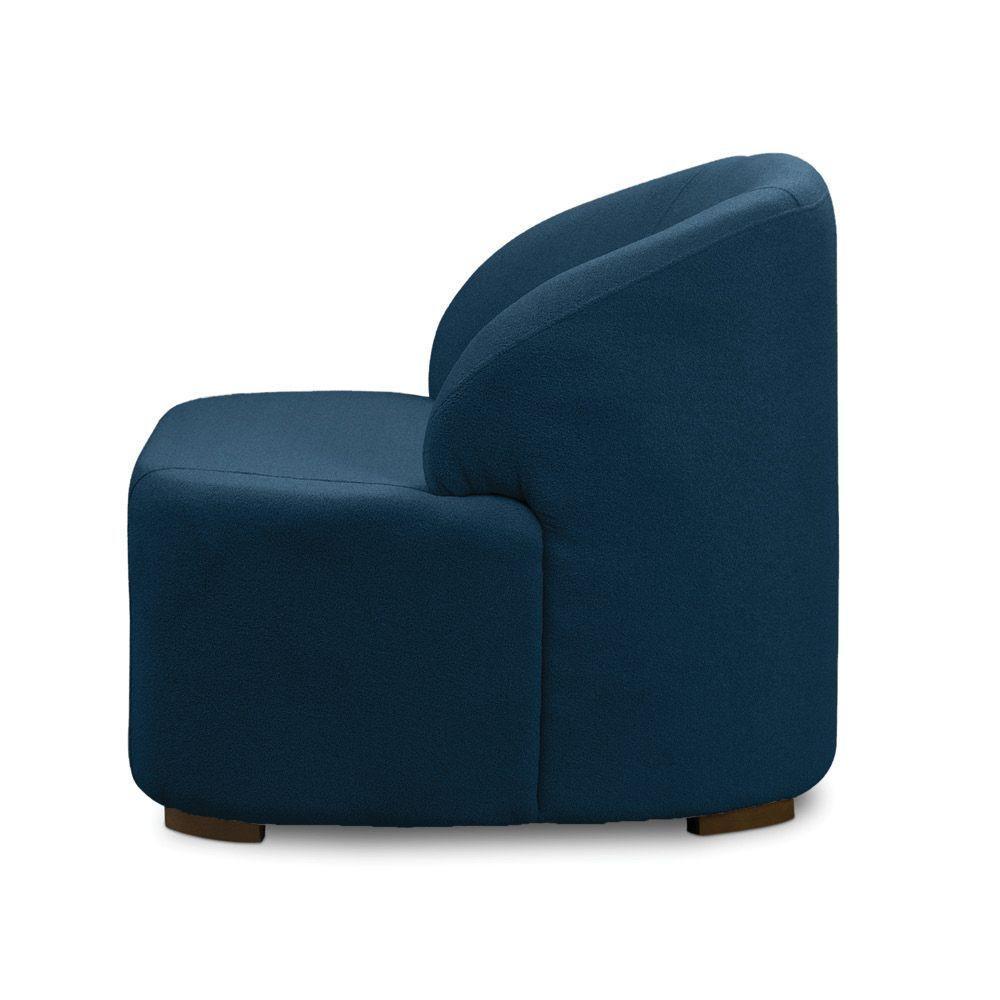 Poltrona Decorativa Orgânica Para Sala Diully Bouclê E03 - D'rossi Azul Marinho - 6