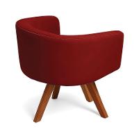 Poltrona Sala Base Giratória Madeira Arielle Veludo D03 - D'rossi Marsala - 6
