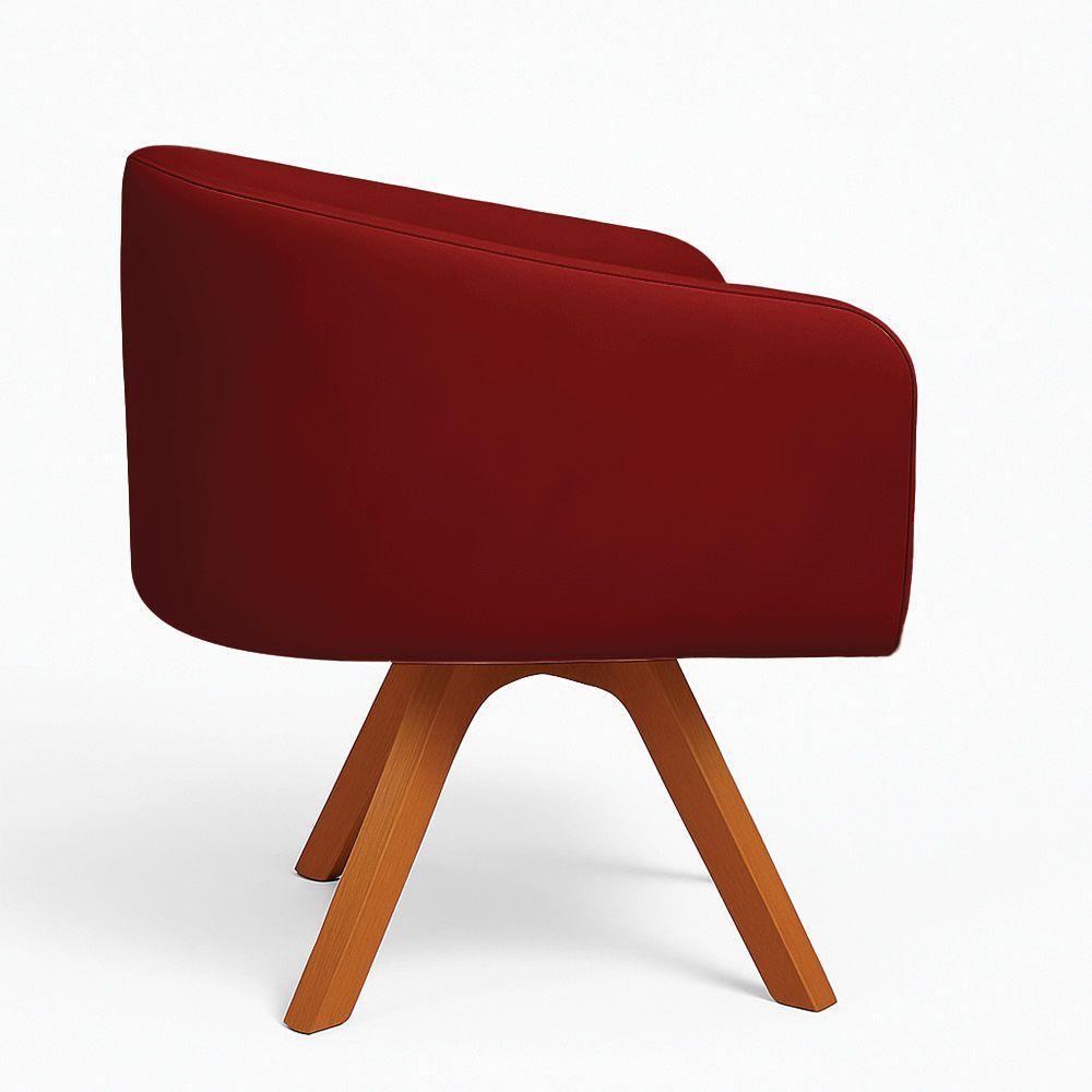 Poltrona Sala Base Giratória Madeira Arielle Veludo Marsala D03 - D'rossi - 5