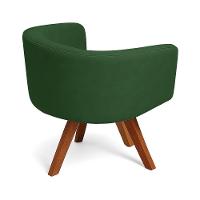 Poltrona Sala Base Giratória Madeira Arielle Suede D03 - D'rossi Verde - 6